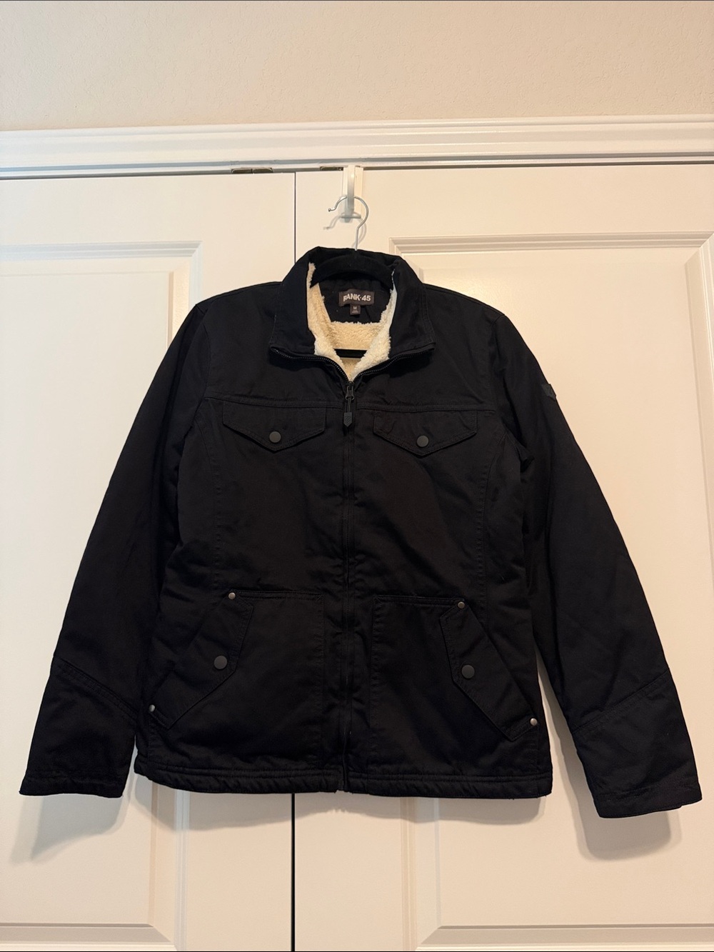 Women’s Black Sherpa-Lined Utility Jacket
